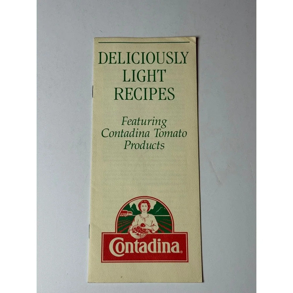 Vintage 1991 Contadina‎ Deliciously Light Recipes Booklet Tomato Paste Italian